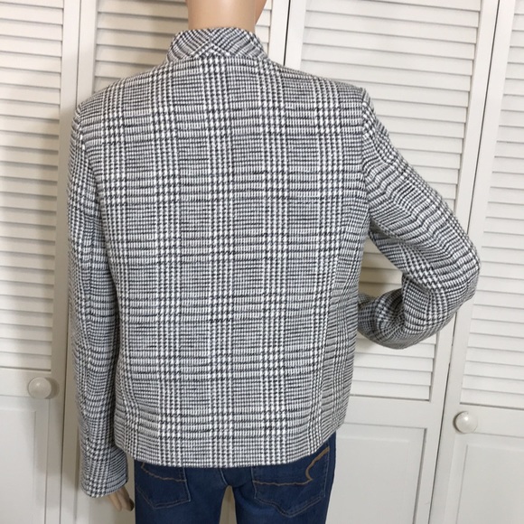 Club Monaco Wool Blend Glen Plaid Blazer Size 8 - Picture 9 of 15